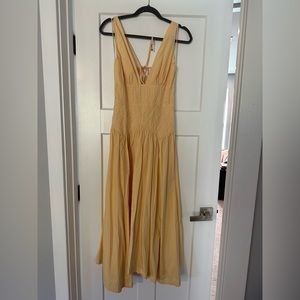 Free People NWT Yellow Maxi Dress. Boho, flowy, strappy.